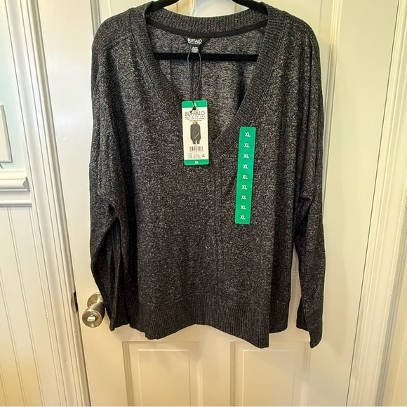 Buffalo David Bitton Charcoal V-Neck Sweater - Picture 3 of 9